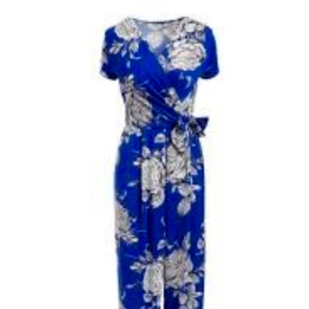 Shelby & Palmer Midi blue floral Jumper